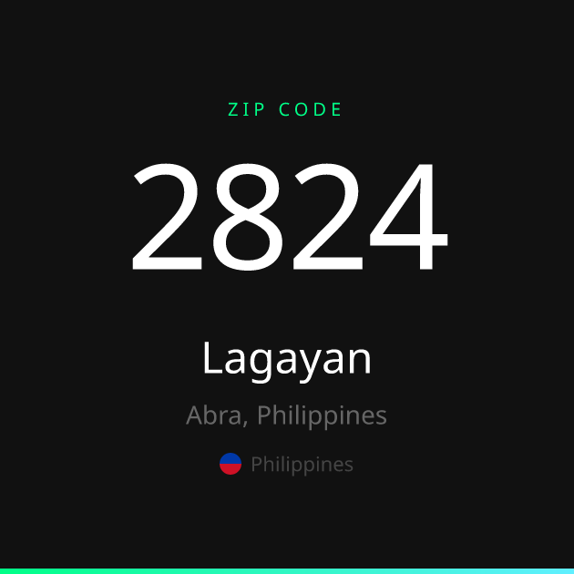 Shareable ZIP code 2824 card for Lagayan, dark theme