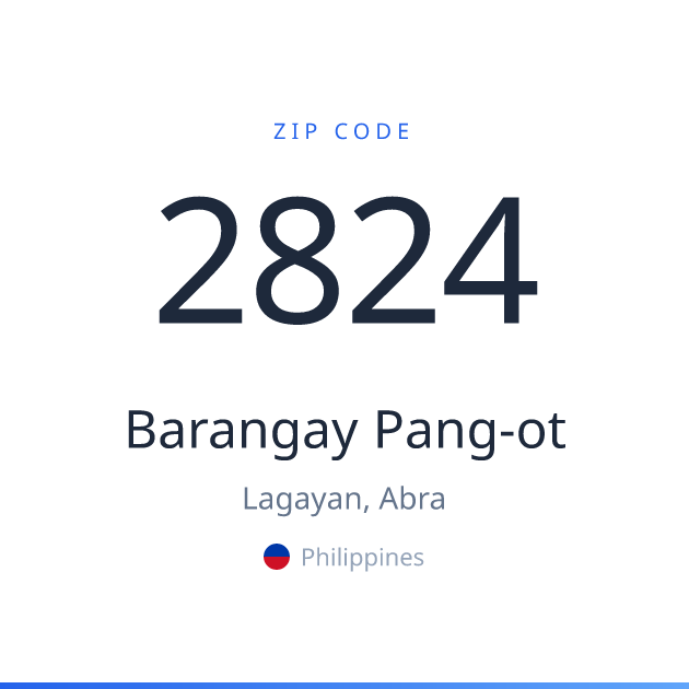 Shareable ZIP code 2824 card for Barangay Pang-ot, light theme