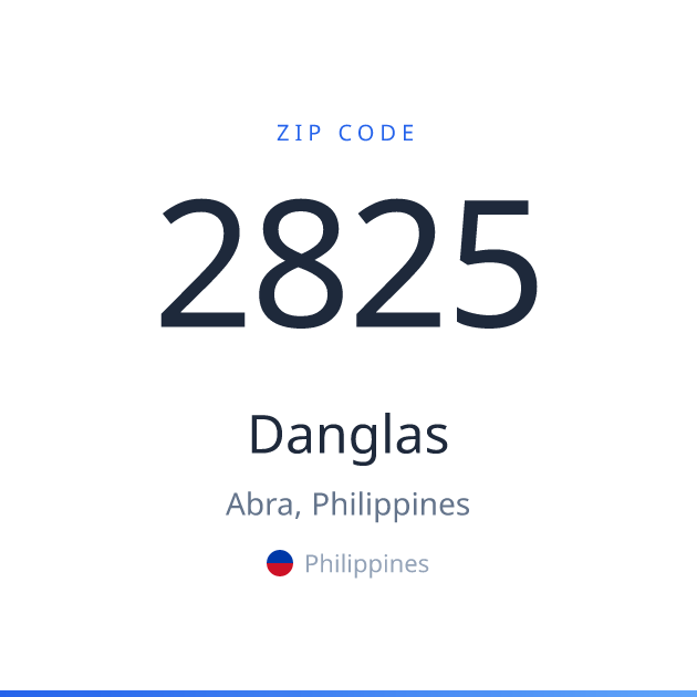 Shareable ZIP code 2825 card for Danglas, light theme