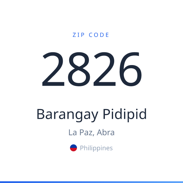 Shareable ZIP code 2826 card for Barangay Pidipid, light theme