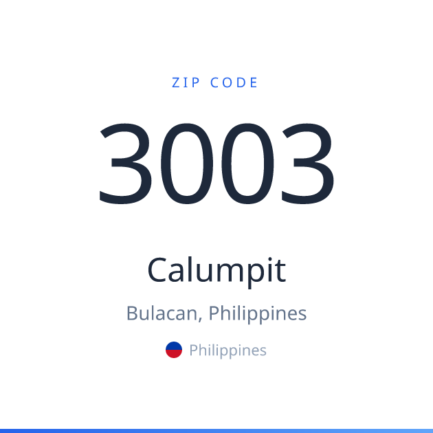 Shareable ZIP code 3003 card for Calumpit, light theme