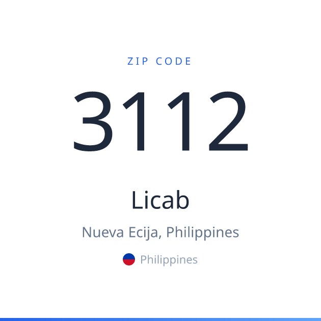 Shareable ZIP code 3112 card for Licab, light theme