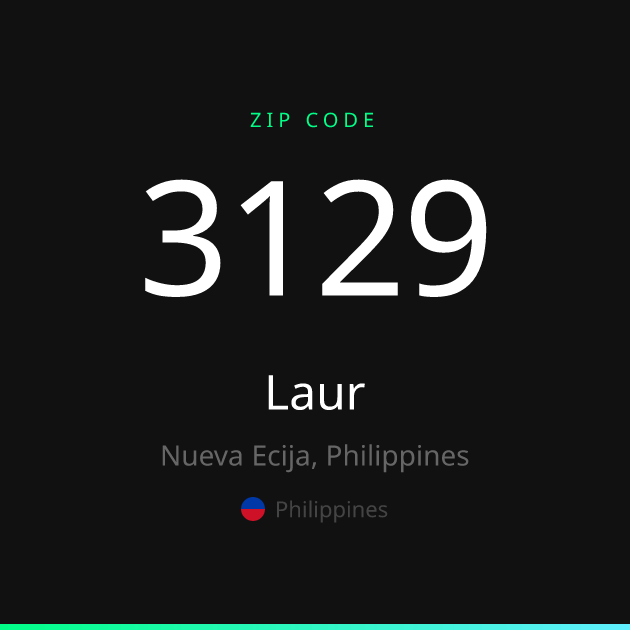 Shareable ZIP code 3129 card for Laur, dark theme