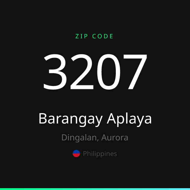 3207 Postcode Map Barangay Aplaya ZIP Code 3207 | Dingalan, Philippines
