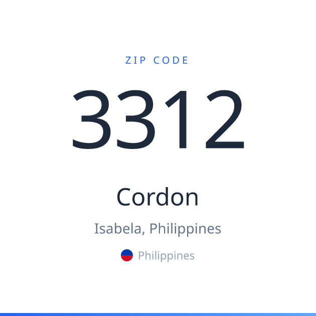 Shareable ZIP code 3312 card for Cordon, light theme