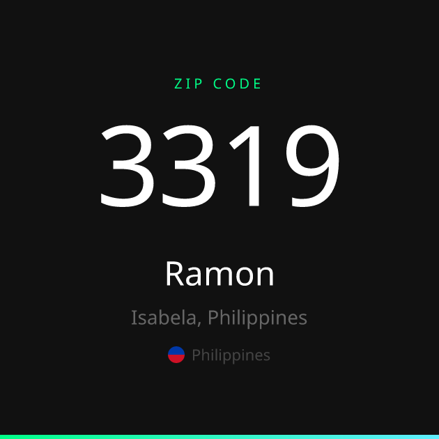 Shareable ZIP code 3319 card for Ramon, dark theme