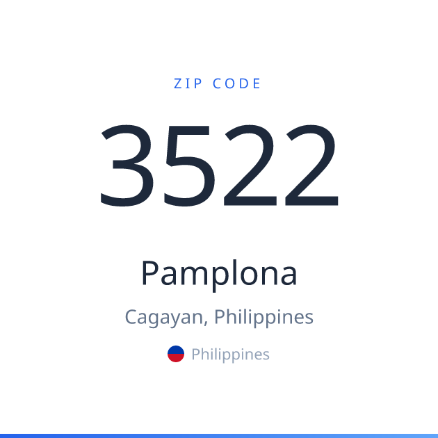 Shareable ZIP code 3522 card for Pamplona, light theme