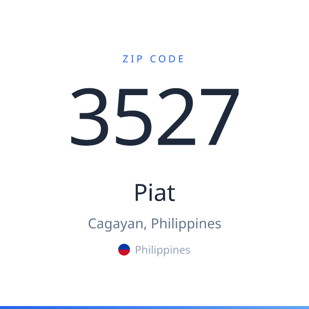 Shareable ZIP code 3527 card for Piat, light theme
