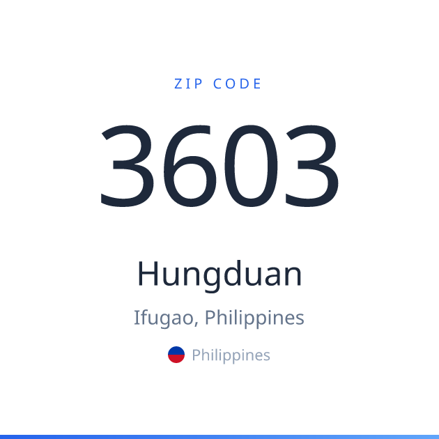 Shareable ZIP code 3603 card for Hungduan, light theme