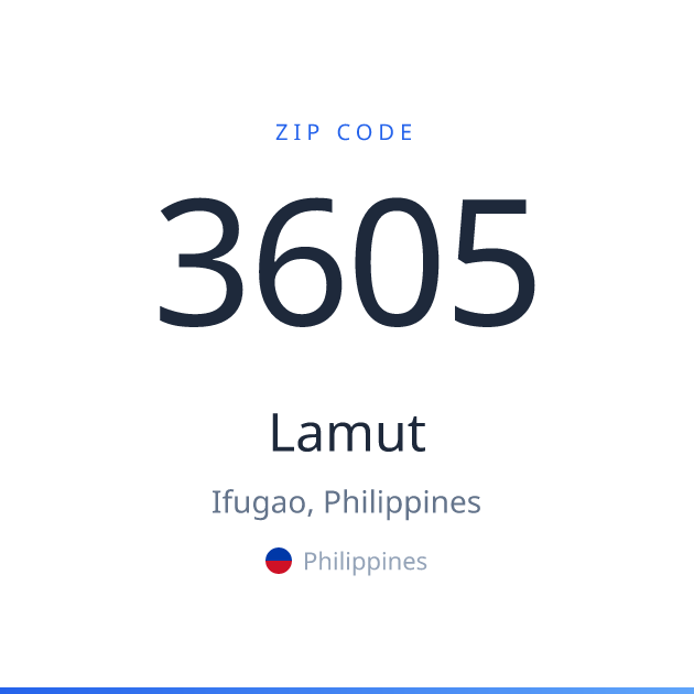 Shareable ZIP code 3605 card for Lamut, light theme