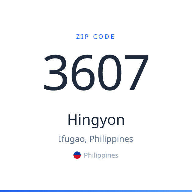 Shareable ZIP code 3607 card for Hingyon, light theme