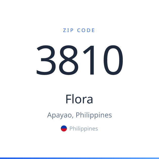 Shareable ZIP code 3810 card for Flora, light theme