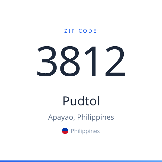 Shareable ZIP code 3812 card for Pudtol, light theme