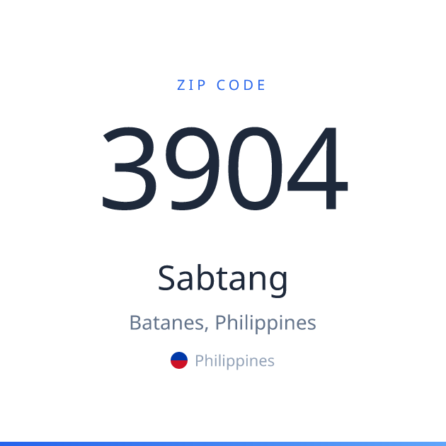 Shareable ZIP code 3904 card for Sabtang, light theme