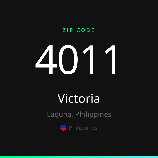 Shareable ZIP code 4011 card for Victoria, dark theme