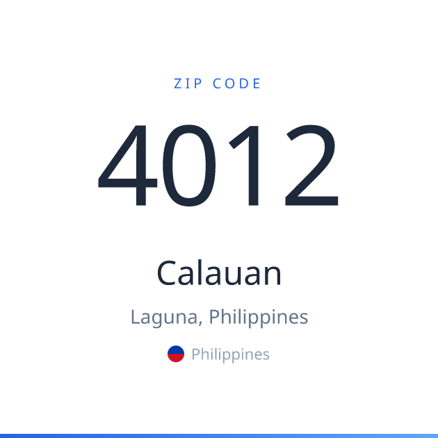 Shareable ZIP code 4012 card for Calauan, light theme