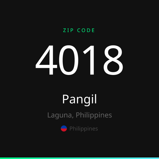 Shareable ZIP code 4018 card for Pangil, dark theme