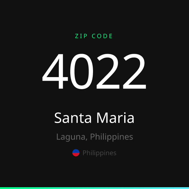 Shareable ZIP code 4022 card for Santa Maria, dark theme
