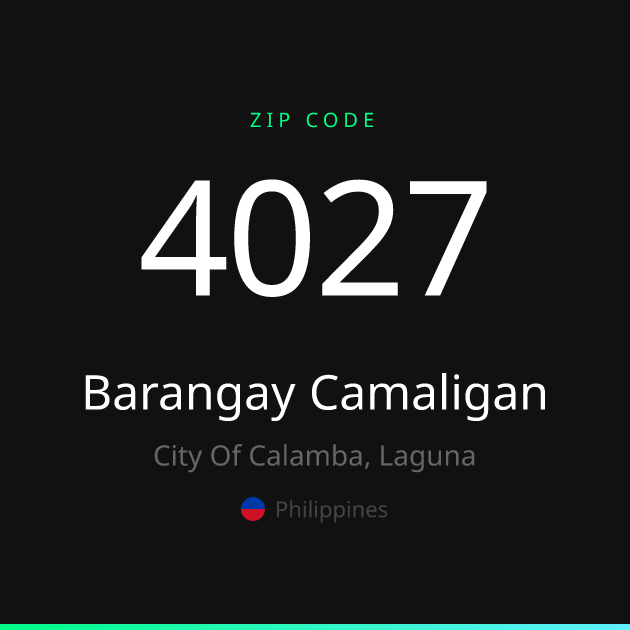Kamuning Zip Code Barangay Camaligan ZIP Code 4027 | City Of Calamba, Philippines