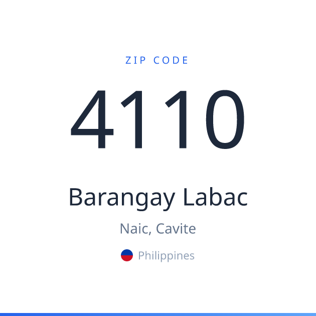 Shareable ZIP code 4110 card for Barangay Labac, light theme