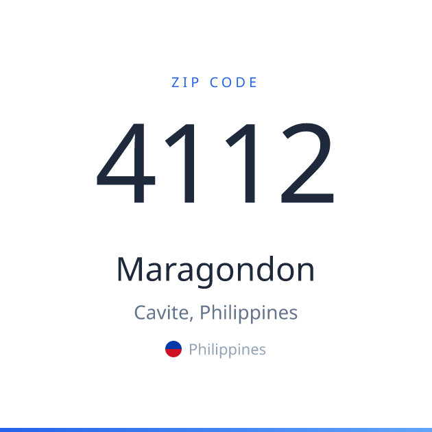 Shareable ZIP code 4112 card for Maragondon, light theme