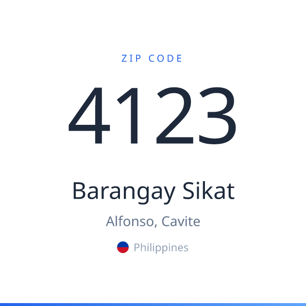 Shareable ZIP code 4123 card for Barangay Sikat, light theme