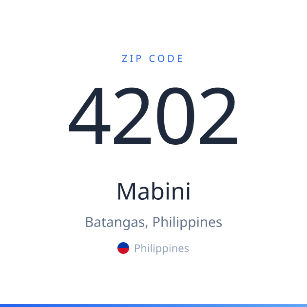 Shareable ZIP code 4202 card for Mabini, light theme
