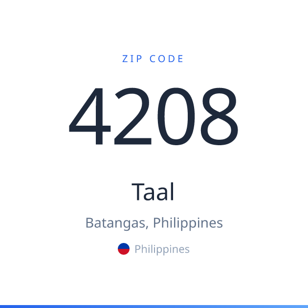Shareable ZIP code 4208 card for Taal, light theme