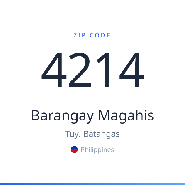Shareable ZIP code 4214 card for Barangay Magahis, light theme