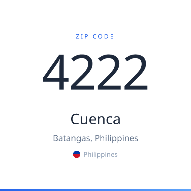 Shareable ZIP code 4222 card for Cuenca, light theme