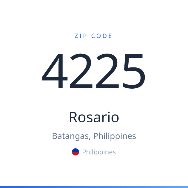 Shareable ZIP code 4225 card for Rosario, light theme