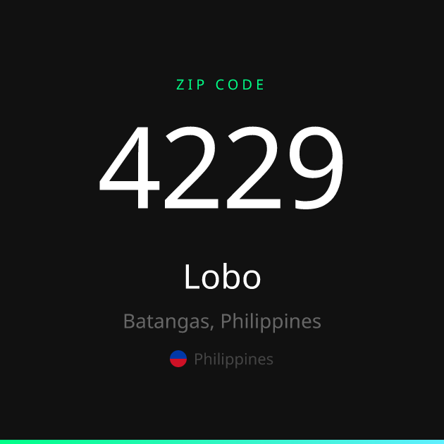 Shareable ZIP code 4229 card for Lobo, dark theme