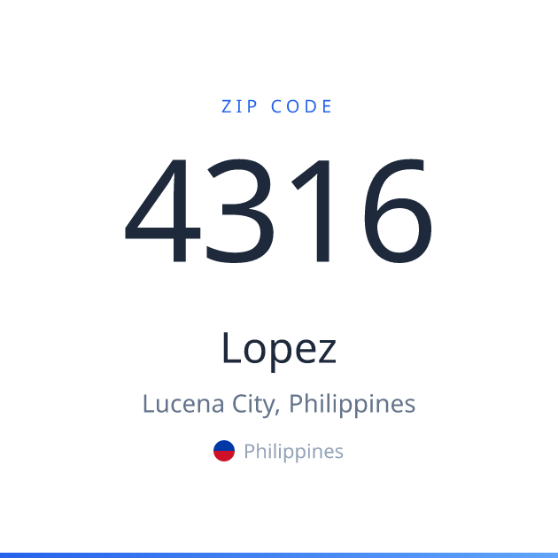 Shareable ZIP code 4316 card for Lopez, light theme