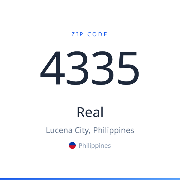 Shareable ZIP code 4335 card for Real, light theme