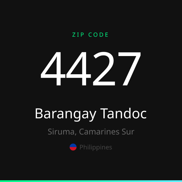 4427 Barangay Tandoc ZIP Code 4427 | Siruma, Philippines