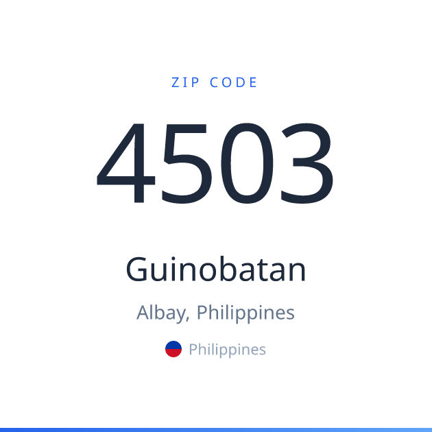 Shareable ZIP code 4503 card for Guinobatan, light theme