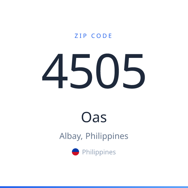 Shareable ZIP code 4505 card for Oas, light theme