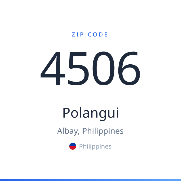 Shareable ZIP code 4506 card for Polangui, light theme
