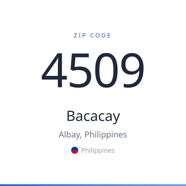 Shareable ZIP code 4509 card for Bacacay, light theme