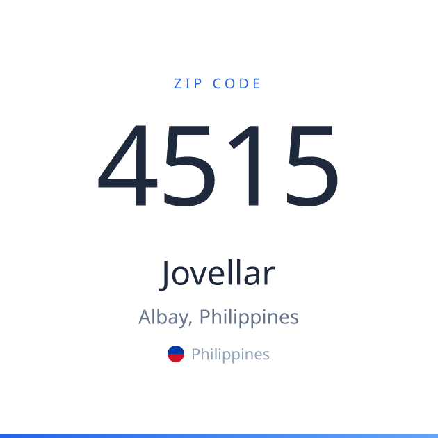 Shareable ZIP code 4515 card for Jovellar, light theme