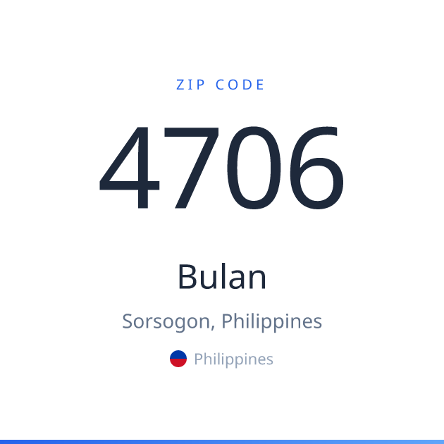 Shareable ZIP code 4706 card for Bulan, light theme