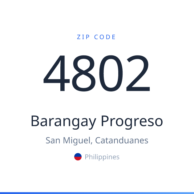 4802 Barangay Progreso ZIP Code 4802 | San Miguel, Philippines