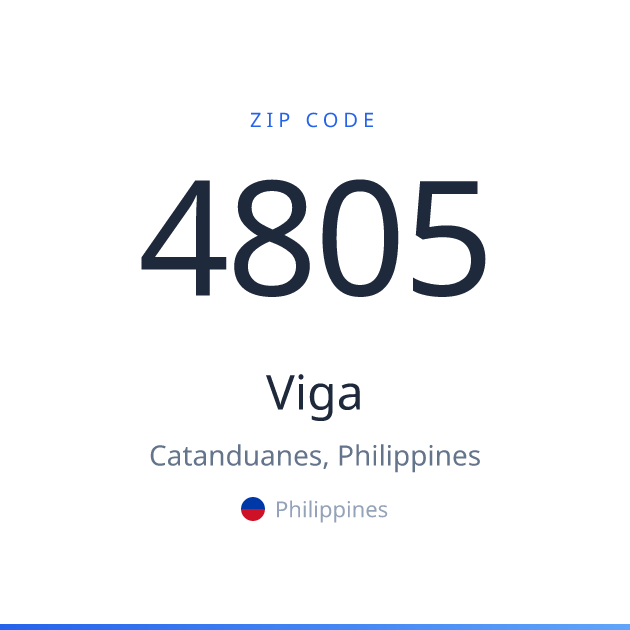 Shareable ZIP code 4805 card for Viga, light theme