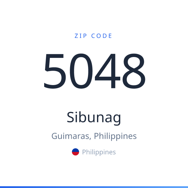 Shareable ZIP code 5048 card for Sibunag, light theme