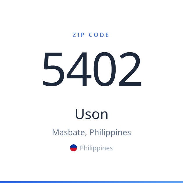 Shareable ZIP code 5402 card for Uson, light theme
