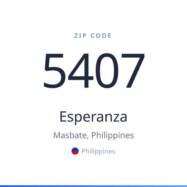 Shareable ZIP code 5407 card for Esperanza, light theme