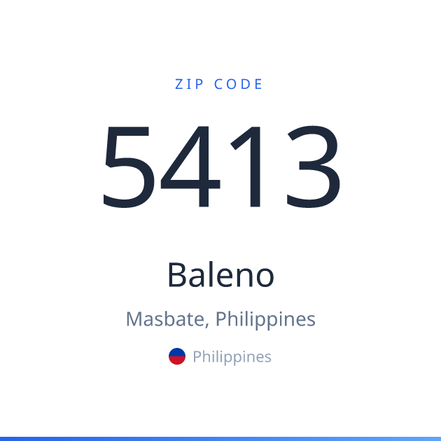 Shareable ZIP code 5413 card for Baleno, light theme