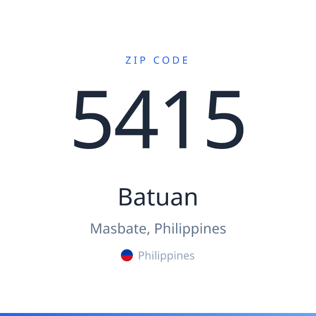 Shareable ZIP code 5415 card for Batuan, light theme