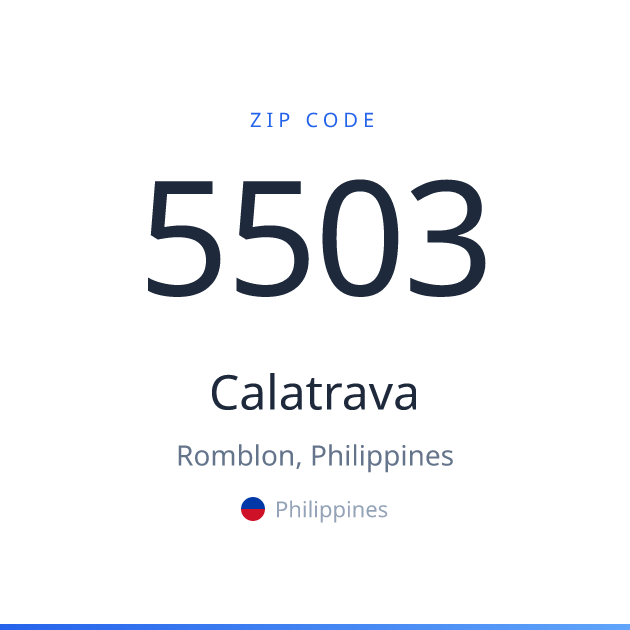 Shareable ZIP code 5503 card for Calatrava, light theme