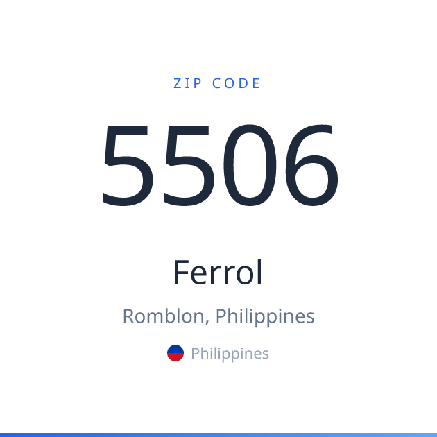 Shareable ZIP code 5506 card for Ferrol, light theme
